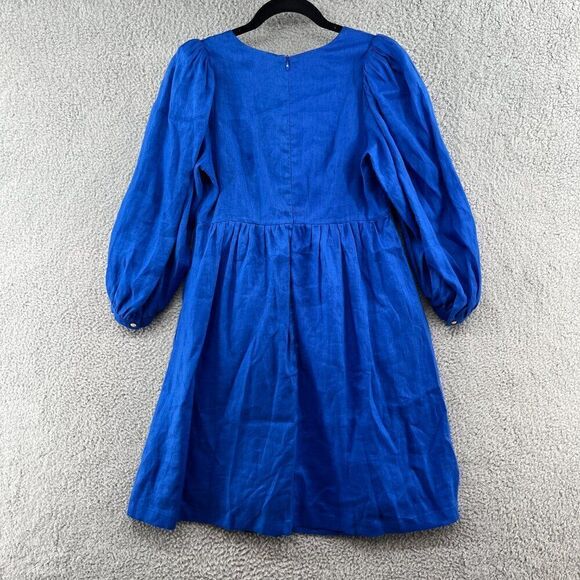 tyler böe Eva Linen Shift Dress royal blue size XS - Picture 4 of 16